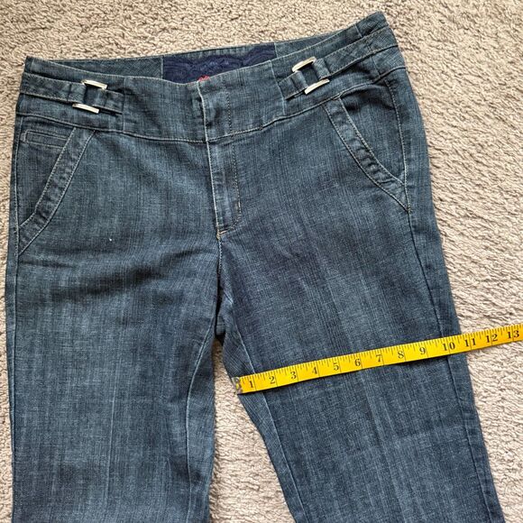 One Song Women Jeans Size 12 Blue Boho Stretch Relaxed 10" Rise - Picture 8 of 11